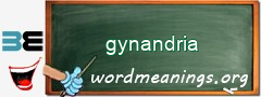 WordMeaning blackboard for gynandria